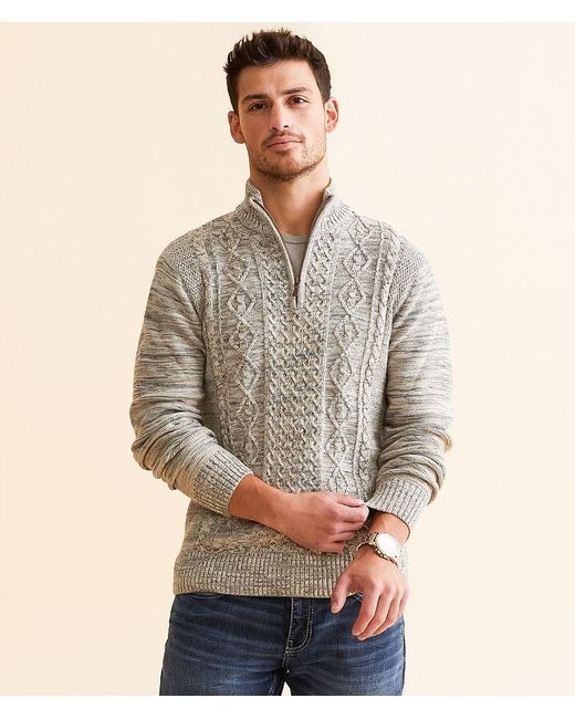 Outpost Makers Natural Cable Knit Sweater for men