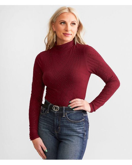 BKE Red Rhinestone Top