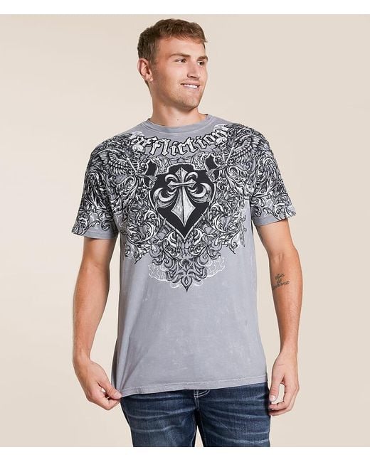 Affliction Gray Hold It Down T-Shirt for men