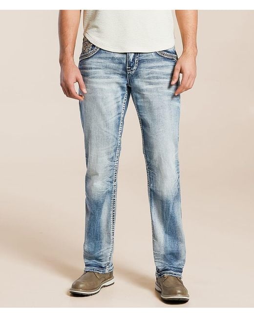 Rock Revival Blue Harman Relaxed Taper Stretch Jean for men