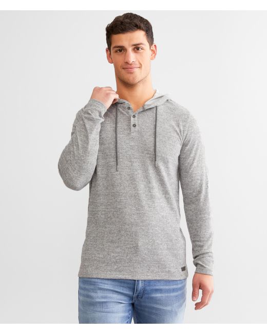 Outpost Makers Gray Santee Henley Hoodie for men
