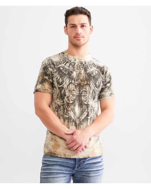 Affliction Gray Misguided Saint T-shirt for men