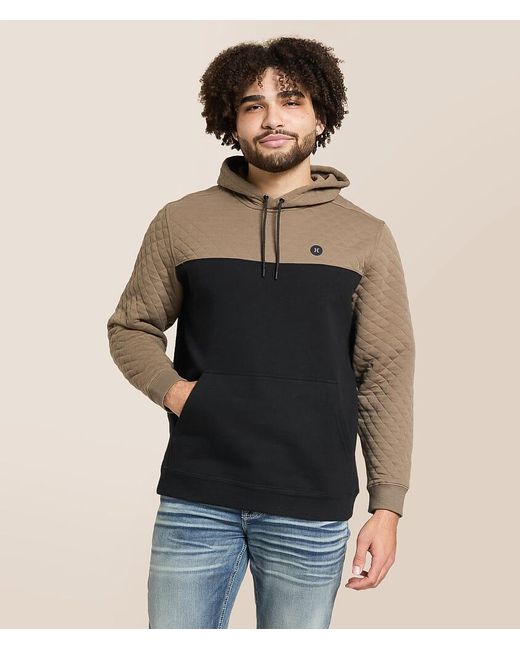 Hurley Black Quilted Slub Hooded Sweatshirt for men