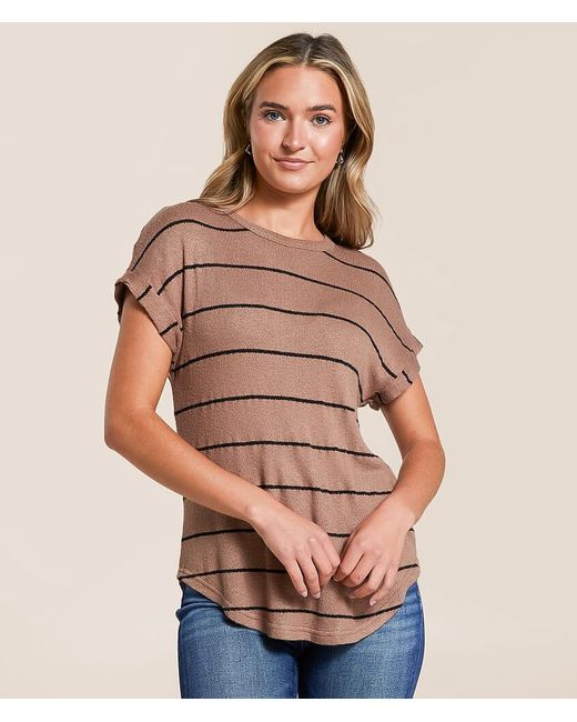 Blu Pepper Brown Striped Top