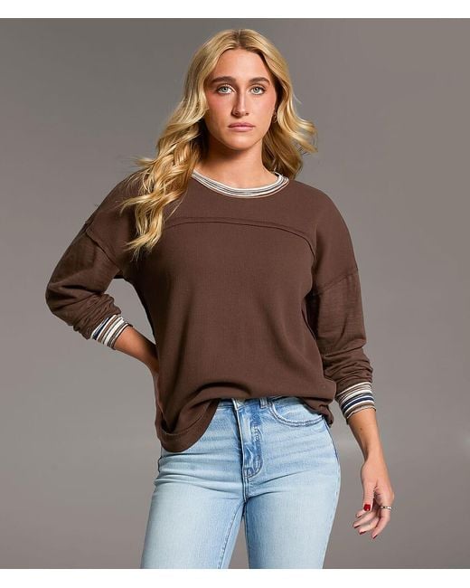BKE Brown Striped Trim Thermal