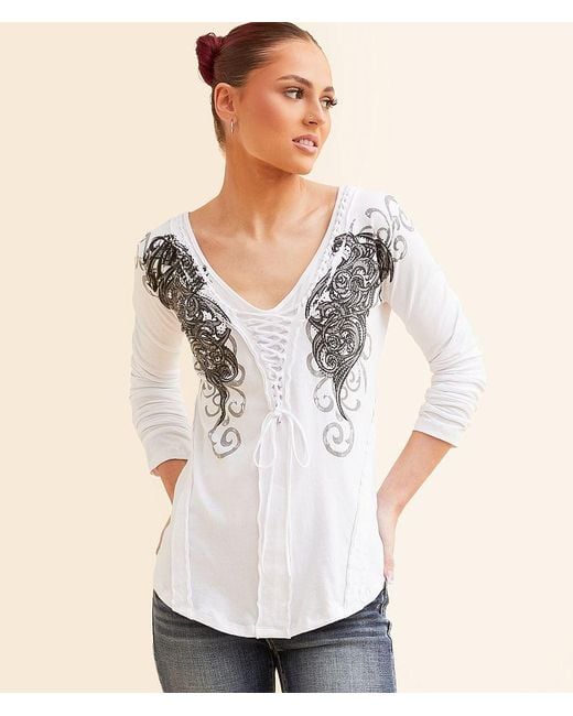 Affliction Natural Lovington Top