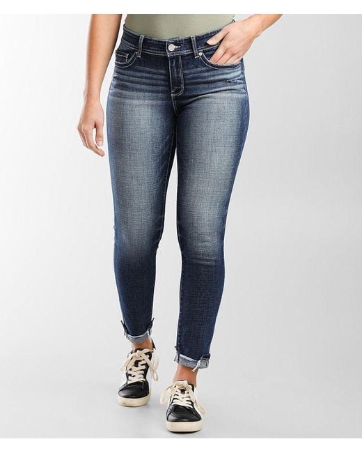 BKE Blue Payton Ankle Skinny Stretch Cuffed Jean