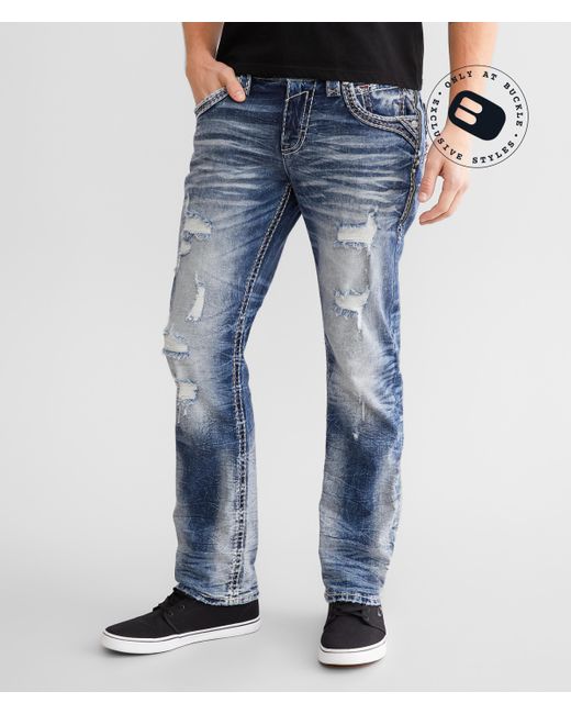 Rock Revival Blue Tanner Straight Stretch Jean for men