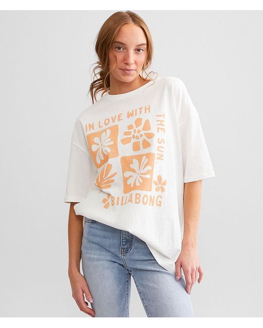 Billabong White Love With The Sun Oversized T-Shirt