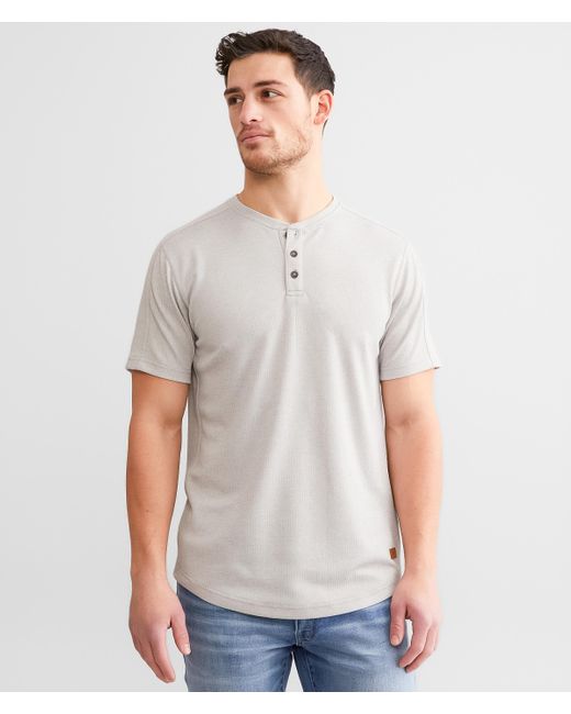 Outpost Makers Gray Textured Henley for men