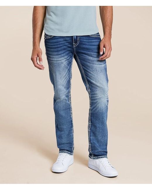 Rock Revival Blue Johnnie Alternative Straight Stretch Jean for men