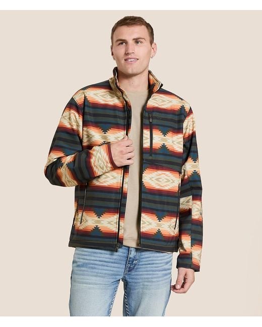 Ariat Blue Logo Southwestern Softshell Jacket for men
