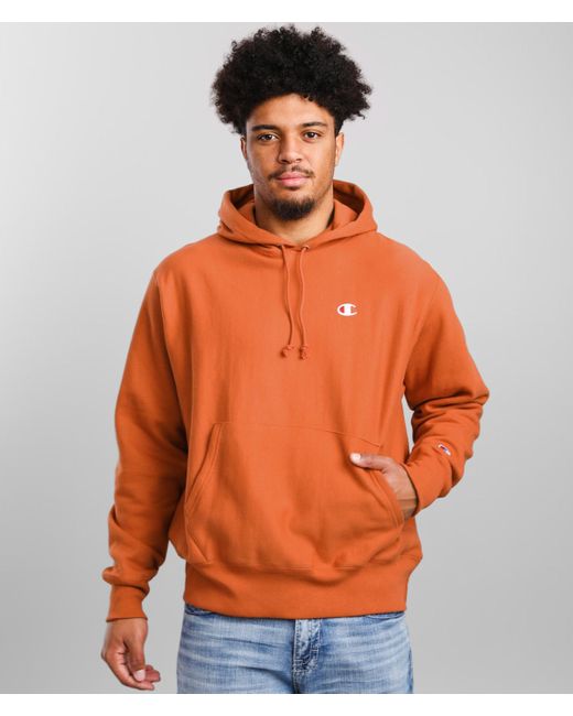 Champion Fleece ® Reverse Weave Hooded Sweatshirt in Orange for Men | Lyst