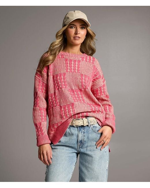 BKE Red Cable Knit Sweater