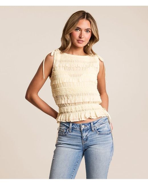 Willow & Root Blue Ruffle Tank Top