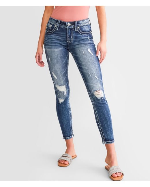 Miss Me Blue Mid-rise Ankle Skinny Stretch Jean