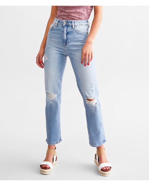 Hidden Jeans Blue Tracey Cropped Straight Stretch Jean