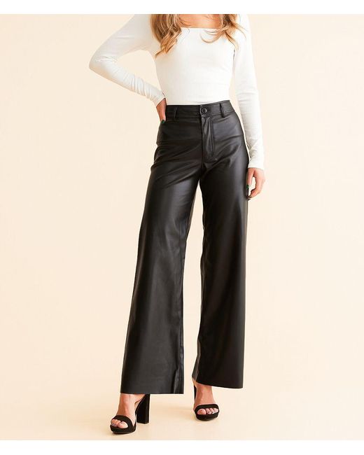 Z Supply Black Rilynn Faux Leather Straight Pant