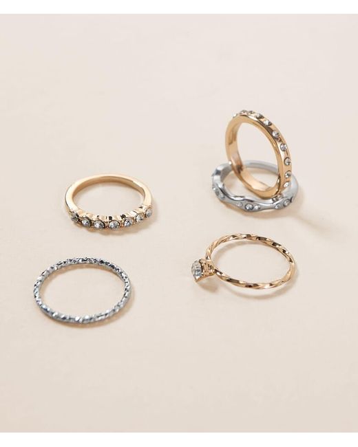 BKE Natural 6 Pack Glitz Ring Set
