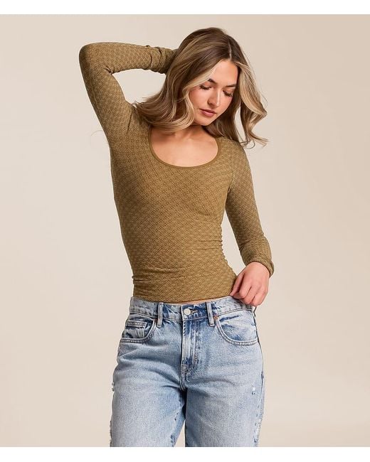 Free People Women's Blue Love Letter Top