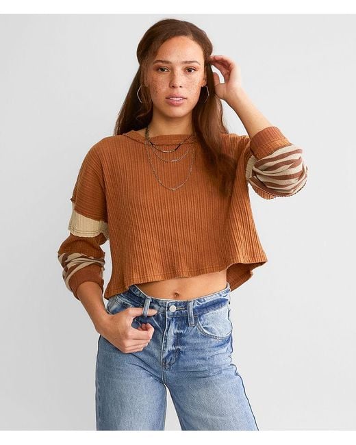Gilded Intent Blue Cropped Boxy Top
