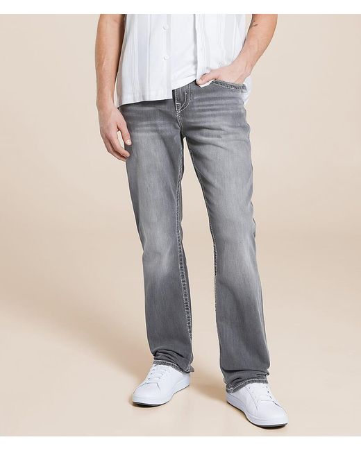 True Religion Gray Ricky Relaxed Straight Stretch Jean for men