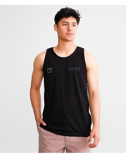 Veece Black Intersection Tank Top for men