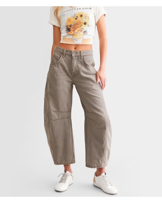 Free People Natural We The Free Good Luck Mid-rise Barrel Jean