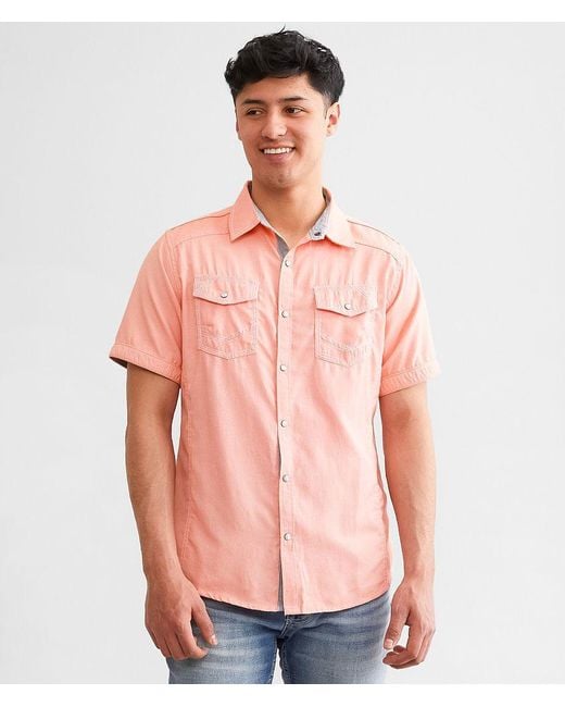 BKE Pink Solid Athletic Shirt for men