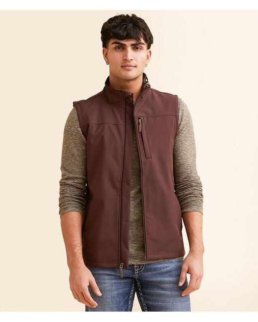Gentry County Brown Softshell Vest for men