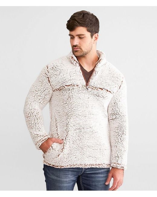 Departwest White Crestview Sherpa Pullover for men