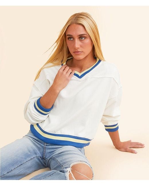 Free People White Rio Pullover