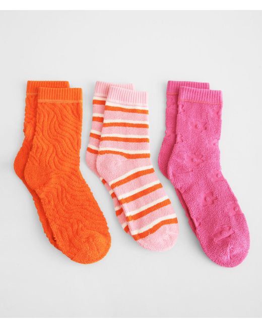 Muk Luks 3 Pack Terry Cloth Socks in Pink | Lyst