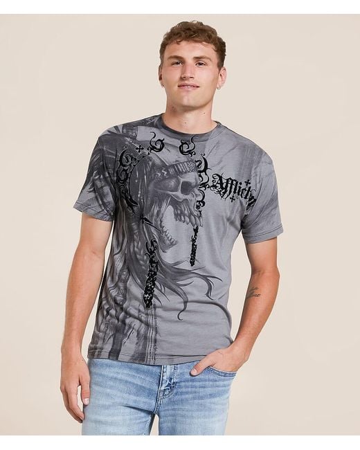 Affliction Blue Indian Chief T-Shirt for men