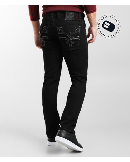 Rock Revival Black Triton Slim Straight Stretch Jean for men