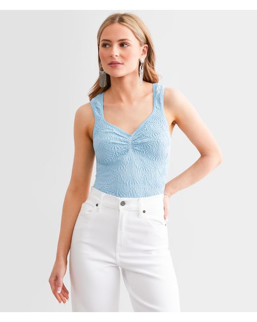 Free People Blue Love Letter Tank Top