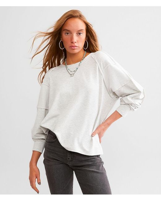 BKE White Two-Way Cinch Tie Top