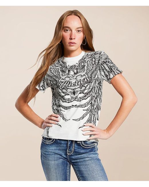 Affliction Gray Olivia Pearl T-Shirt