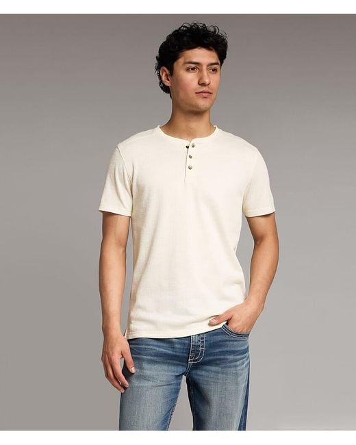 BKE Gray Ribbed Henley for men