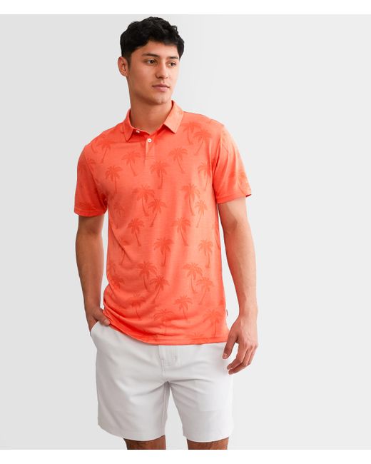 Departwest Red Tropical Performance Polo for men
