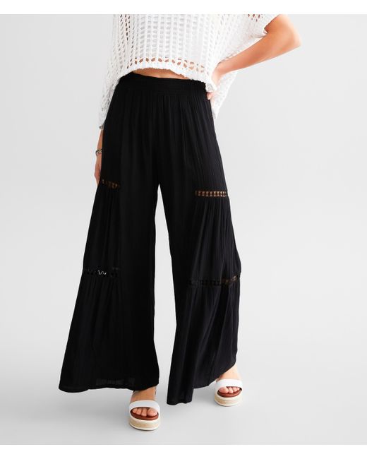 Angie Black Crinkle Beach Pant