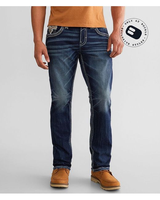 Rock Revival Blue Egor Relaxed Taper Stretch Jean for men