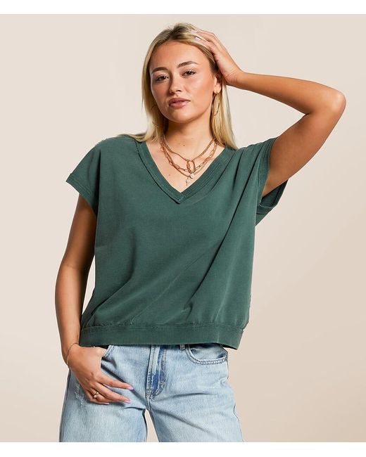 Gilded Intent Green Washed Dolman Oversized Pullover