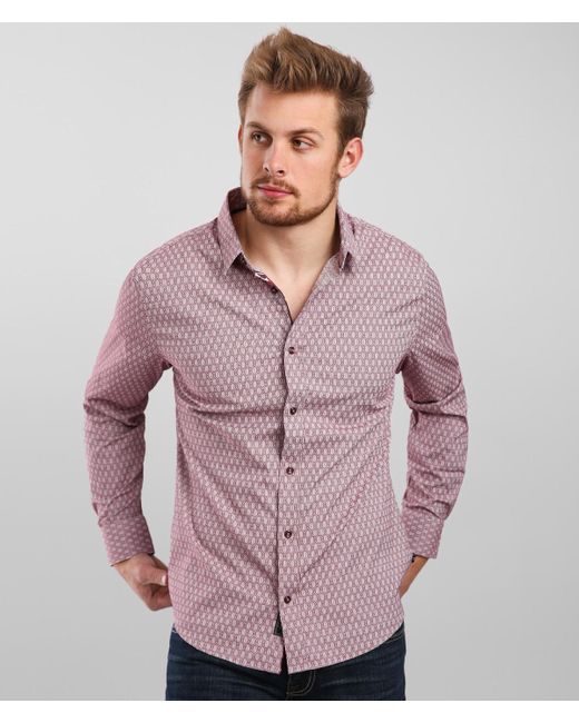 7 Diamonds Pink After Hours Stretch Shirt for men