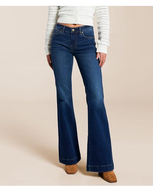 7 For All Mankind Blue Dojo Flare Trouser Stretch Jean
