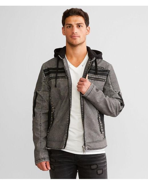Affliction Gray Kindred Hooded Jacket for men