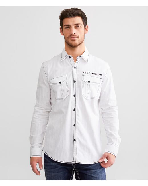 Affliction White Ethereal Stretch Shirt for men
