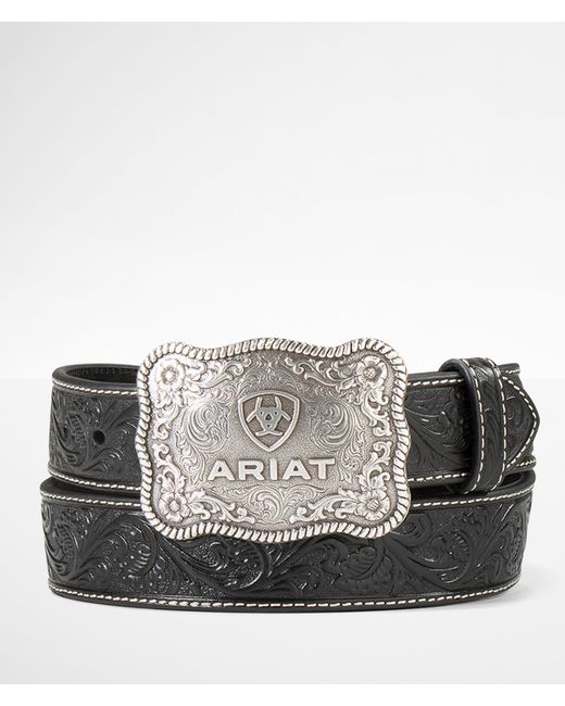 Ariat Black Tooled Leather Belt for men