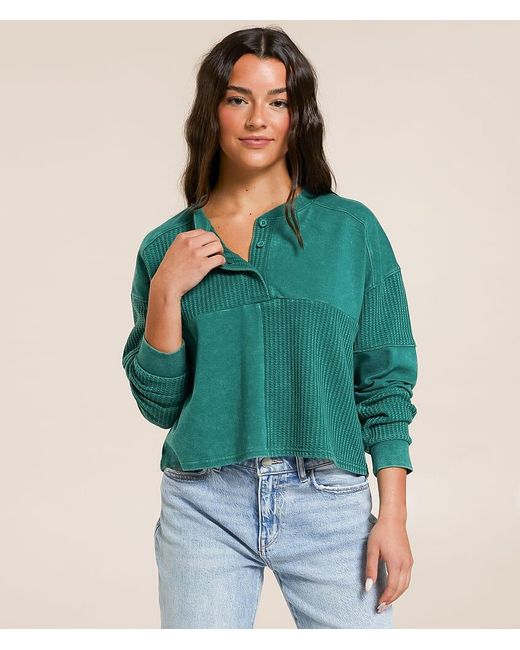 FITZ + EDDI Green Pieced Henley