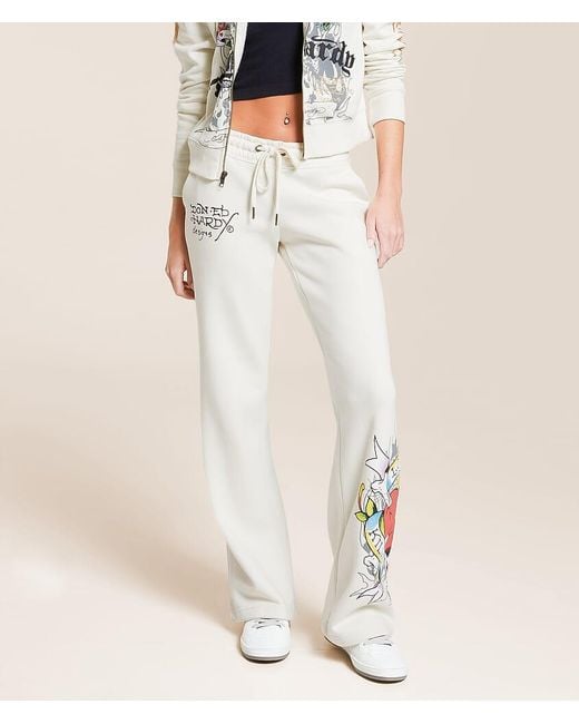 Ed Hardy White Heart Sweatpant